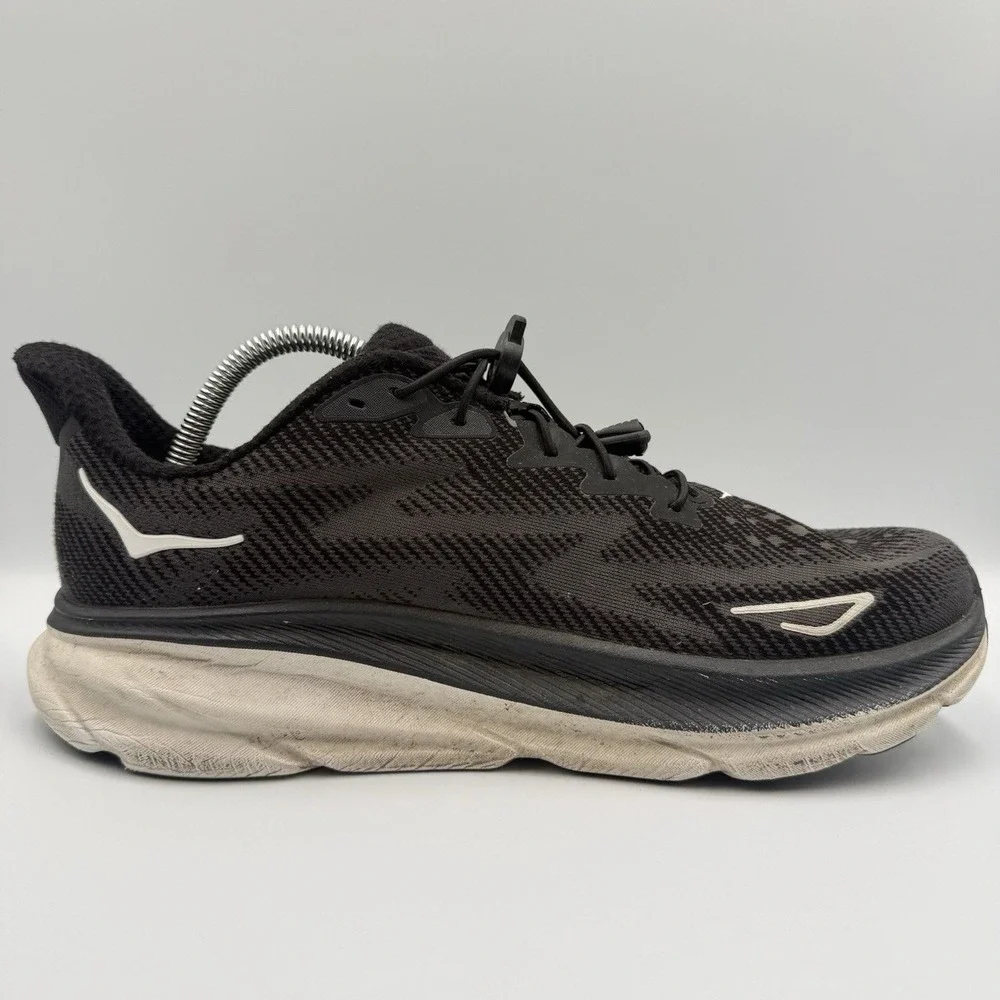 Hoka One One Clifton‎ 9 Men's Size 10D Black White Running Walking Shoes Sneaker